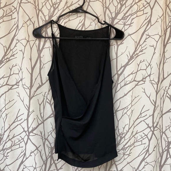 All Saints sheer faux wrap top - Picture 1 of 5